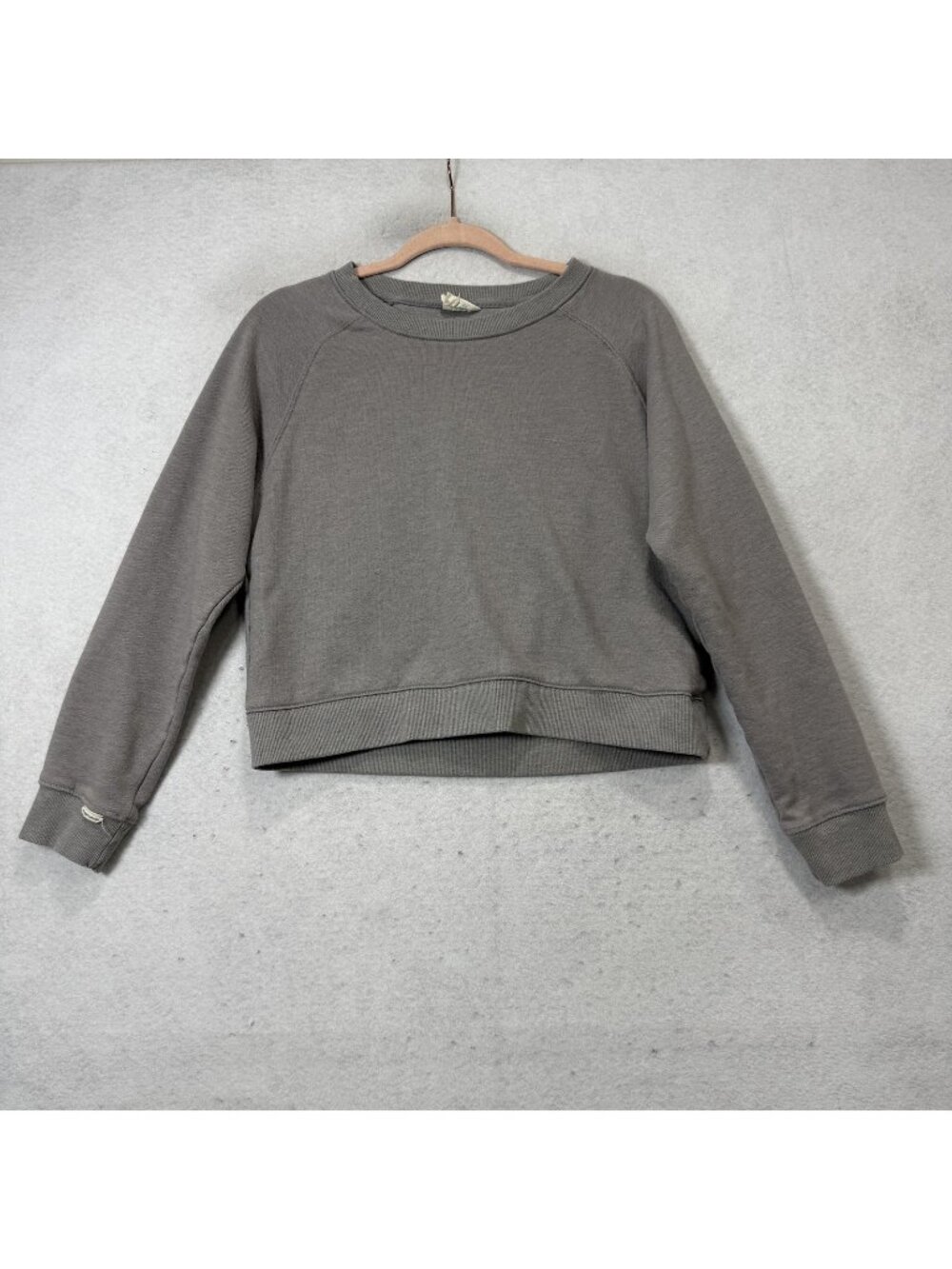 Easy STANDARD Sweatshirt Womens Small Gray Terry Crewneck Raglan Pullover Top